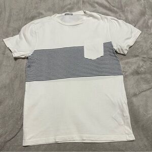 Moncler White and Black Short Sleeve Tee